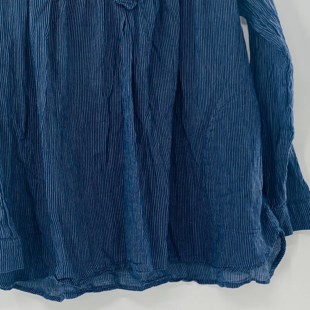 Free People Hearts and Colors Blue Floral Striped Oversized Top Size XS - Picture 6 of 10